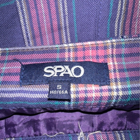 Spao x Sailor Moon Shorts Womens Small Purple Plaid Pleated Moon Logo Mini Skort - Picture 2 of 9